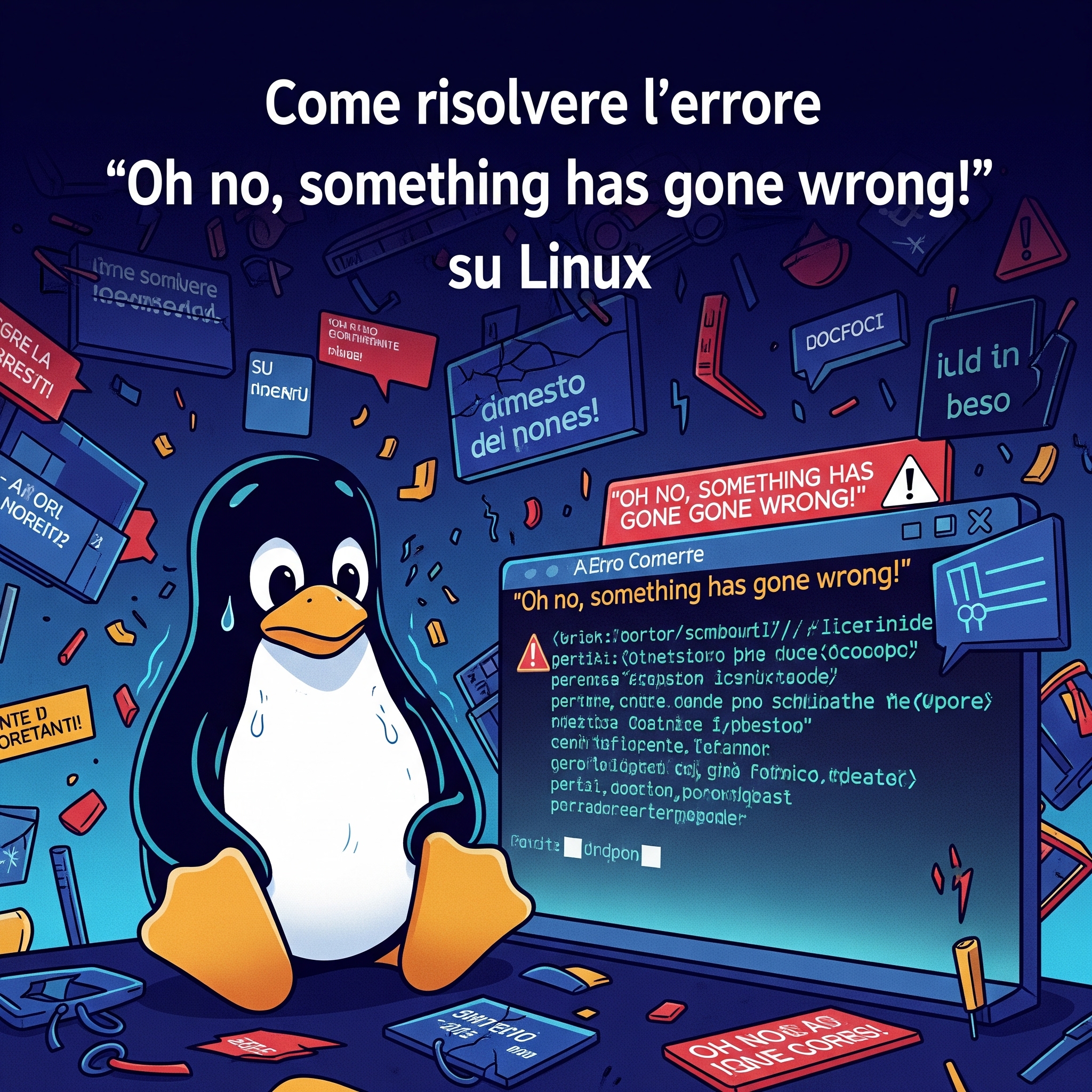 Come risolvere l’errore “Oh no, something has gone wrong!” su Linux